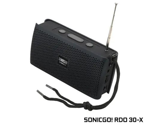 SONICGEAR SONICGO RDO 30X BLUETOOTH PORTABLE FM SPEAKER BLACK