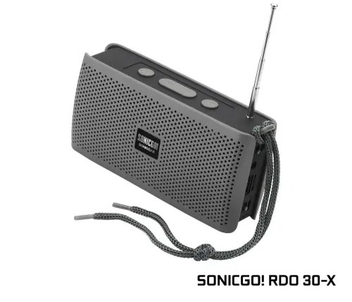 SONICGEAR SONICGO RDO 30X BLUETOOTH PORTABLE FM SPEAKER GREY