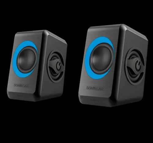 SONIC GEARS USB POWERED QUAD BASS SPEAKERS 20 BLACK TURQUILA