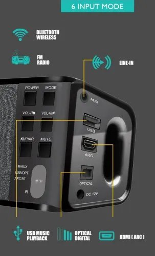 SONIC GEAR AIRBASS SOUND BAR AND SUBWOOFER