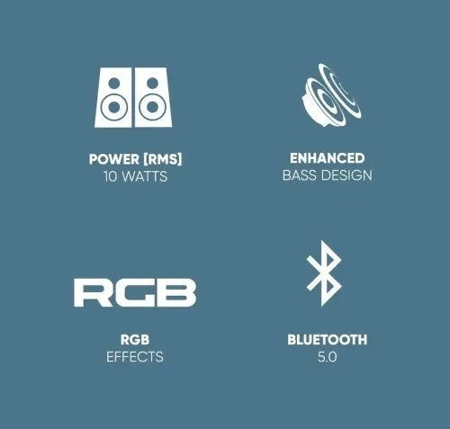 SONIC GEAR RGB BLUETOOTH 5.0 STEREO SYSTEM SPEAKER 2.0 iOX 2