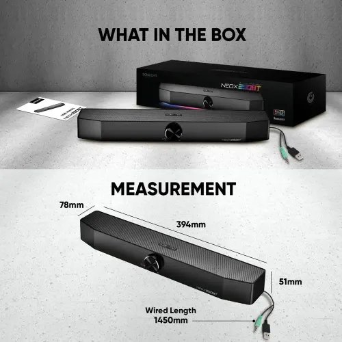SONIC GEAR RGB BLUETOOTH SOUND BAR NEOX 250BT 20W BLACK