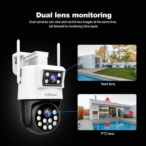 SRIHOME DUAL LENS PANORAMIC MONITORING IP CAMERA 2MP2MP HD