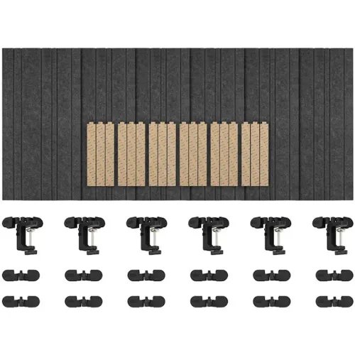 Streamplify ACOUSTIC PANEL - 6 Pack grey 60x30cm 12mm -20db noise reduction