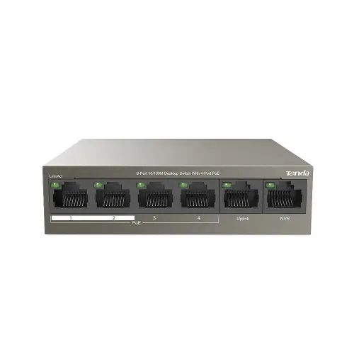 TENDA 6-PORT 10100M DESKTOP SWITCH WITH 4-PORT PoE