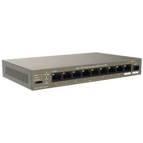 TENDA 9GE1SFP ETHERNET SWITCH WITH 8-PORT PoE
