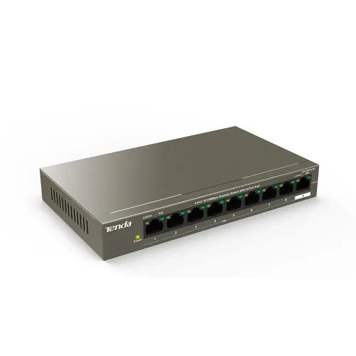 TENDA 9-PORT 10100Mbps DESKTOP SWITCH WITH 8-PORT PoE