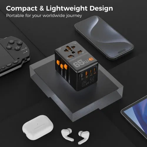 TESSAN GaN UNIVERSAL TRAVEL ADAPTER 2xUSB 2xTYPE-C MAX 65W
