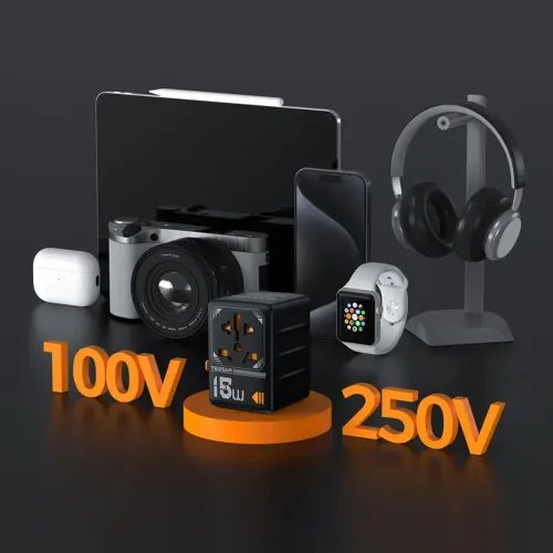 TESSAN UNIVERSAL TRAVEL ADAPTER 2xUSB 1xTYPE-C MAX 15W