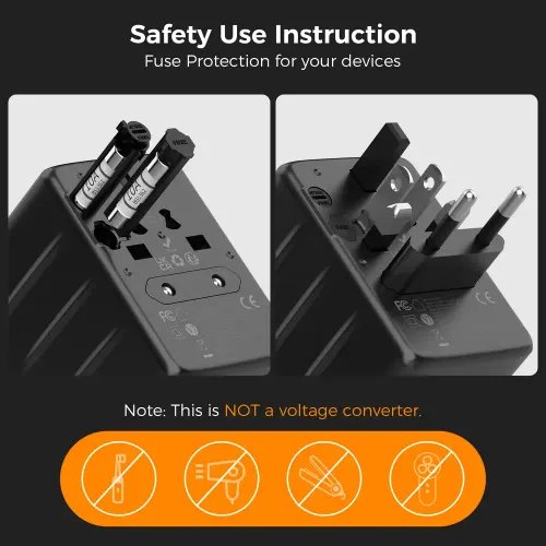 TESSAN UNIVERSAL TRAVEL ADAPTER 2xUSB 1xTYPE-C MAX 15W
