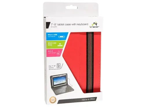 TRACER TABLET CASE WITH KBRD 7-8 SMART FIT RED