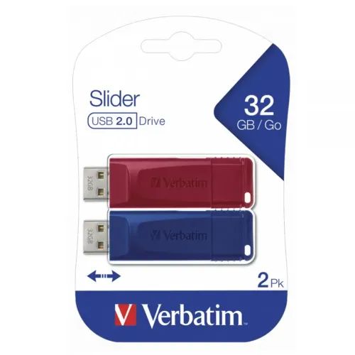 VERBATIMUSBDRIVE2.0STORENGOSLIDER32GB2RED-BLUE