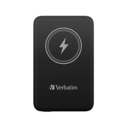VerbatimChargenGoMagneticWirelessPowerBank10000Black