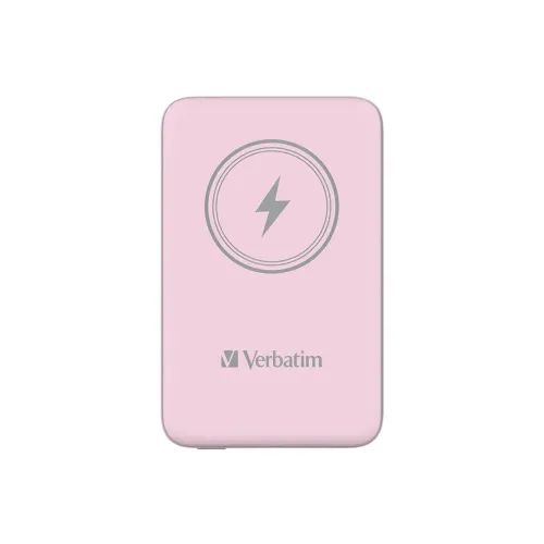 VerbatimChargenGoMagneticWirelessPowerBank10000Pink