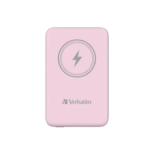 VerbatimChargenGoMagneticWirelessPowerBank10000Pink