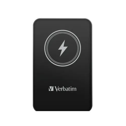 VerbatimChargenGoMagneticWirelessPowerBank5000Black