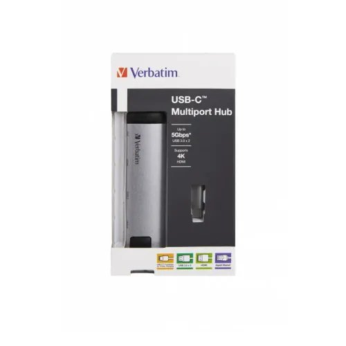 VerbatimUSB-CMultiportHubUSB3.1Gen1USB3.0x2HDMIRJ45-49141