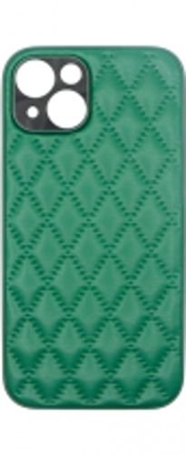 VividDiamondShapePULeatherCaseAppleiPhone14Green