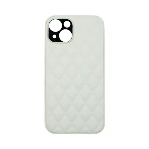 VividDiamondShapePULeatherCaseAppleiPhone14White