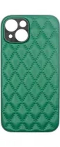 VividDiamondShapePULeatherCaseAppleiPhone15Green