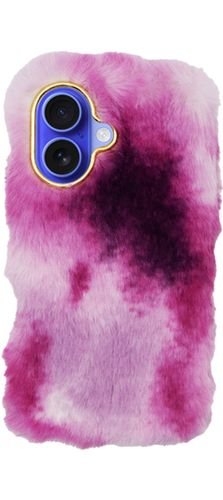 VividFluffyPlushCaseAppleiPhone16Pink