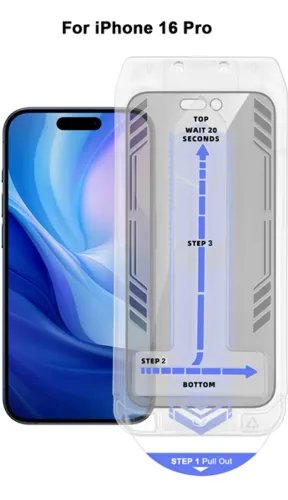 Vivid Full Face Privacy Tempered Glass WApplicator Apple iPhone 16 Pro Max Black