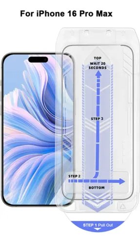 Vivid Full Face Tempered Glass WApplicator Apple iPhone 16 Pro Black