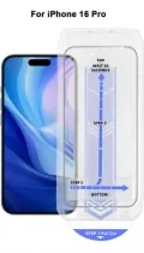 Vivid Full Face Tempered Glass WApplicator Apple iPhone 16 Pro Max Black