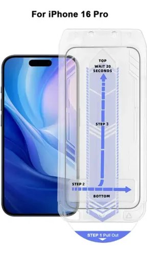 Vivid Full Face Tempered Glass WApplicator Apple iPhone 16 Pro Max Black