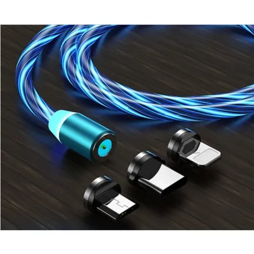 VividLEDCableUSBtoType-CLightningMicroUSBMagneticBlue