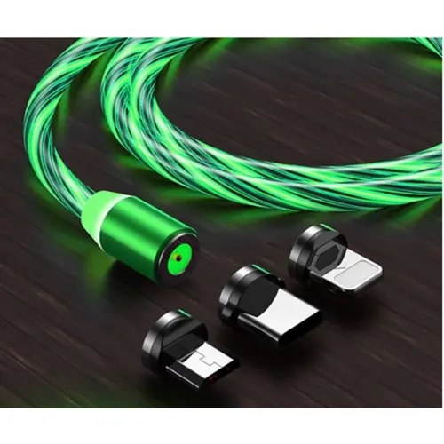 VividLEDCableUSBtoType-CLightningMicroUSBMagneticGreen