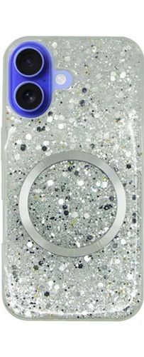 VividMagsafeGlitterCaseAppleiPhone16Silver