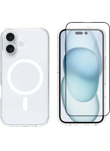 Vivid Set Gelly Case Full Face Tempered Glass Apple iPhone 16 Black