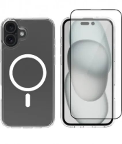 Vivid Set Gelly Case Full Face Tempered Glass Apple iPhone 16 Plus Black