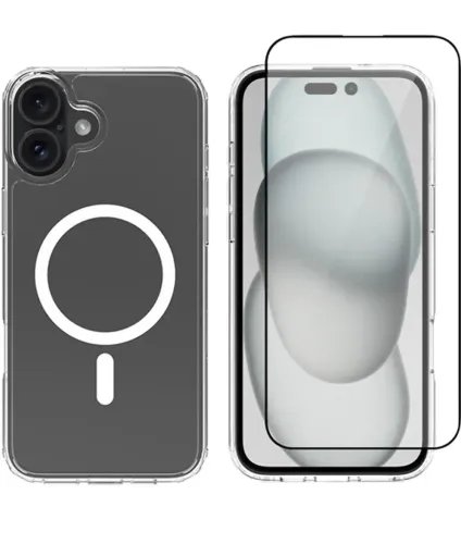 Vivid Set Gelly Case Full Face Tempered Glass Apple iPhone 16 Plus Black