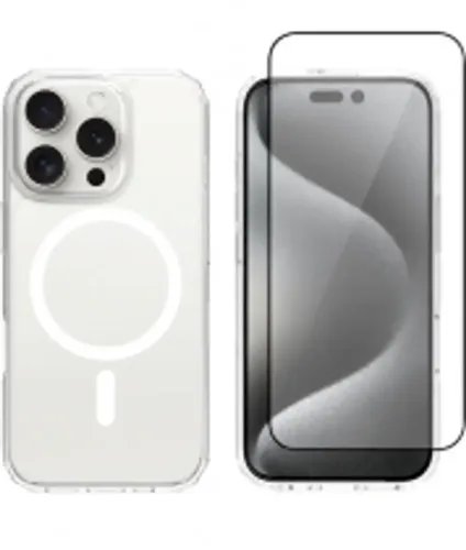 Vivid Set Gelly Case Full Face Tempered Glass Apple iPhone 16 Pro Black