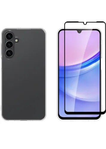 VividSetGellyCaseFullFaceTemperedGlassSamsungGalaxyA16Black