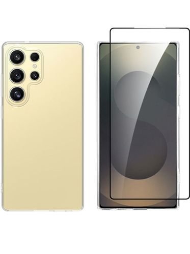 VividSetGellyCaseFullFaceTemperedGlassSamsungGalaxyS25UltraBlack