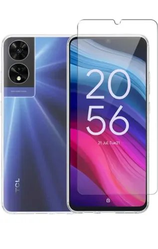 Vivid Set Gelly Case Transparent Tempered Glass TCL 505