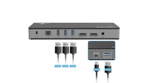 WAVLINK THUNDERBOLT 3 DOCKING STATION WITH CHARGE PD 60W WITH DP TO HDMI 4K 60HZ ADAPTER