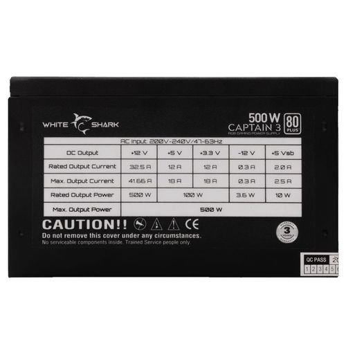 WHITESHARKPOWERSUPPLYGPSU-W500F500W80RGB