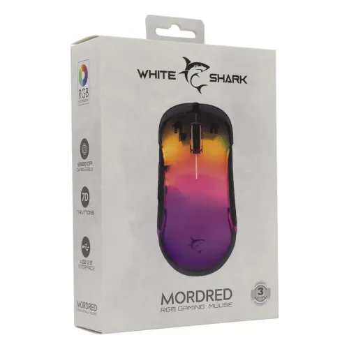 WHITESHARKRGBWIREDGAMINGMOUSEGM-501712800DPIBLACK