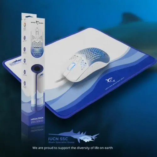 WHITE SHARK 6D MOUSE MOUSE PAD MEGALODON
