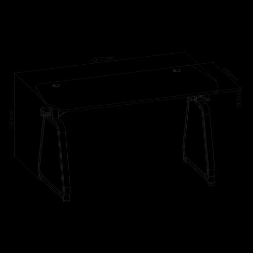 WHITE SHARK GAMING DESK WITH USB LIGHT EFFECTS MEDUSA