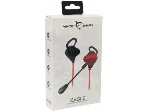 WHITE SHARK IN-EAR HEADSET MICROPHONE EAGLE BLACKRED