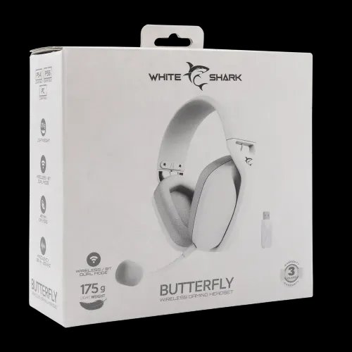 WHITE SHARK WIRELESSBT GAMING HEADSET WGH-2442 BUTTERFLY WHITE